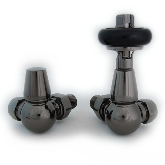 Faringdon Thermostatic Radiator Valve - Black Nickel CORNER TRV