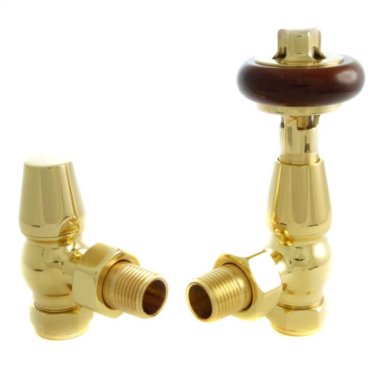 Faringdon Thermostatic Radiator Valve - Brass Angled TRV