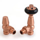 Faringdon Thermostatic Radiator Valve - Brushed Copper Angled TRV