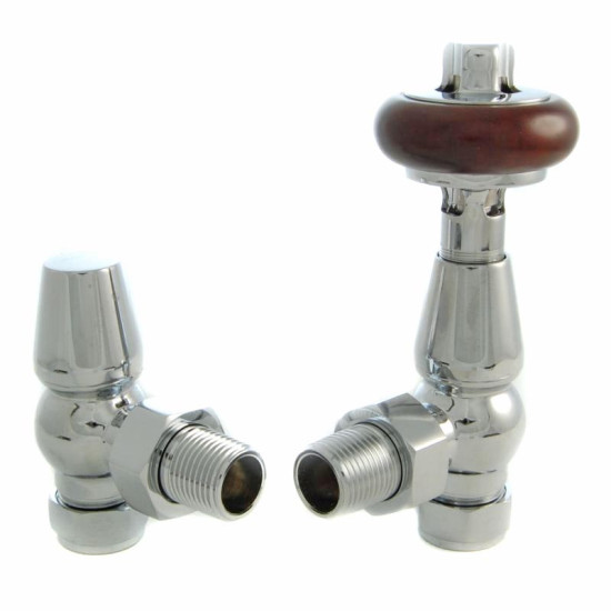 Faringdon Thermostatic Radiator Valve - Chrome Angled TRV