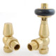 Faringdon Thermostatic Radiator Valve - Unlacquered Brass Angled TRV