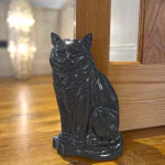 Large Black Cat Door Stop
