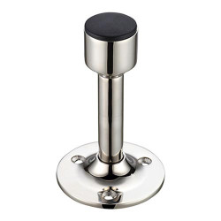 Cylinder Door Stop with Rose - Polished Nickel