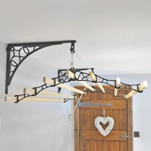 Clothes airer wall support bracket