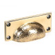 Hammered Art Deco Drawer Pull - Polished Bronze