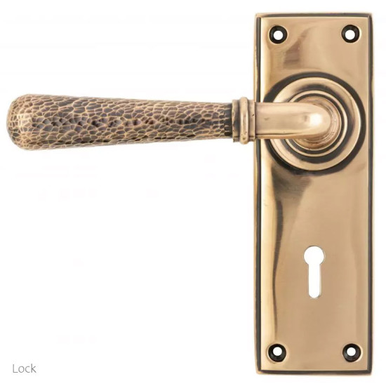 Hammered Newbury Lever - Polished Bronze