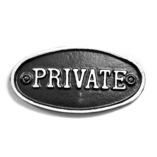 Oval Private Sign
