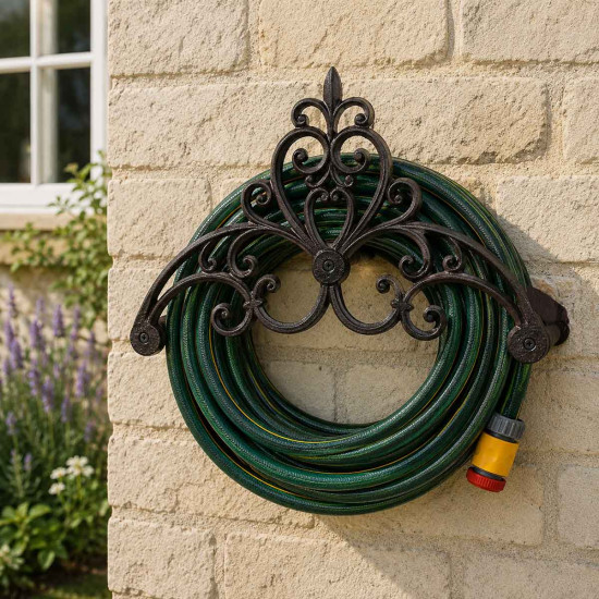 Cast Iron Fleur De Lys Hose Tidy