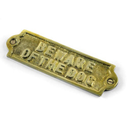 Brass Beware of the Dog Sign