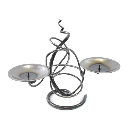 Hand Forged Double Tangle Candle Holder