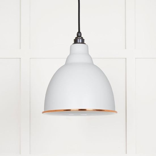 White Gloss Brindley Pendant in Flock