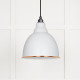 White Gloss Brindley Pendant in Flock