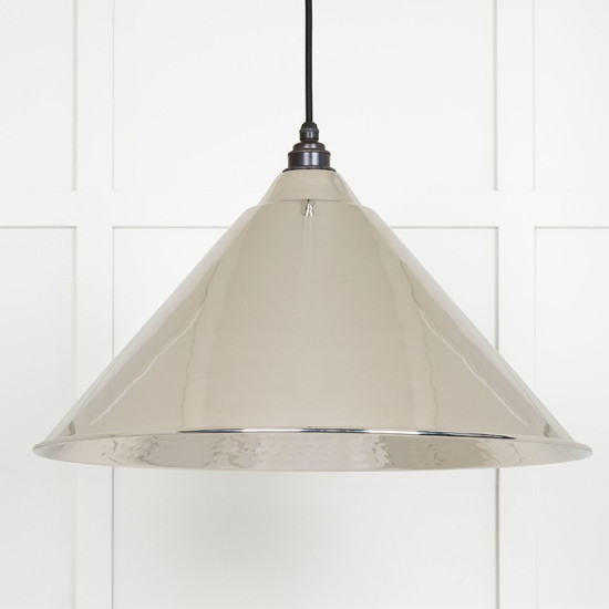 Hammered Nickel Hockley Pendant