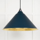 Hammered Brass Hockley Pendant in Dusk