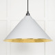 Hammered Brass Hockley Pendant in Flock