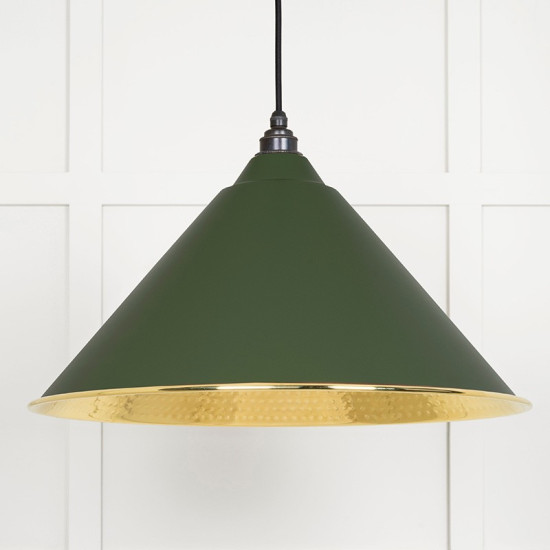 Hammered Brass Hockley Pendant in Heath
