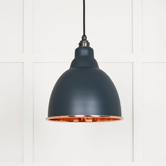 Hammered Copper Brindley Pendant in Soot