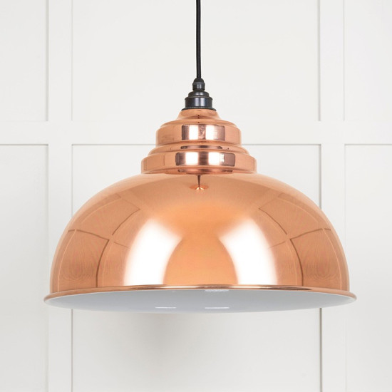 White Gloss Harborne Pendant in Copper