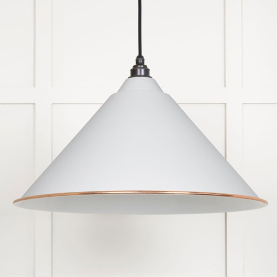 White Gloss Hockley Pendant in Flock