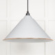 White Gloss Hockley Pendant in Flock