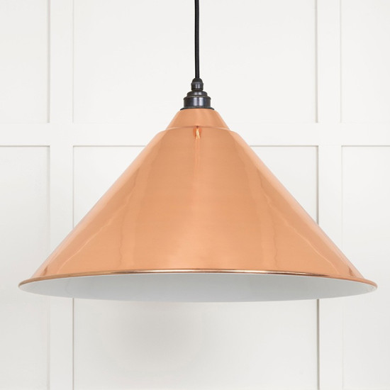 White Gloss Hockley Pendant in Copper