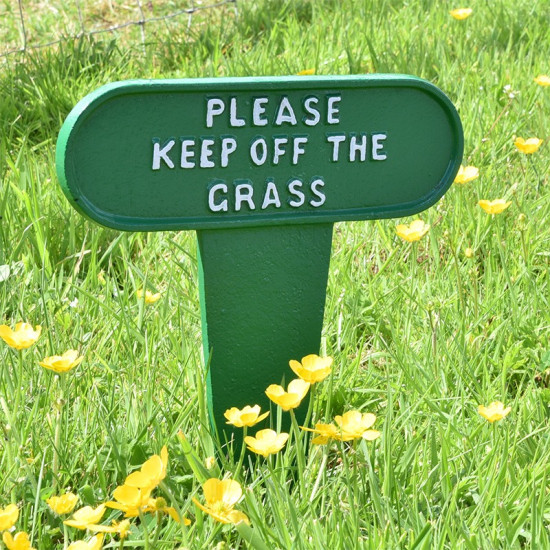 Keep off the grass sign spike - Large