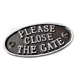 Please close the gate sign