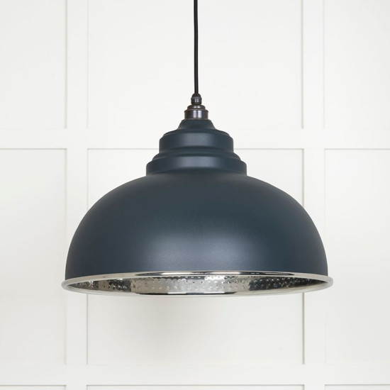 Hammered Nickel Harborne Pendant in Soot