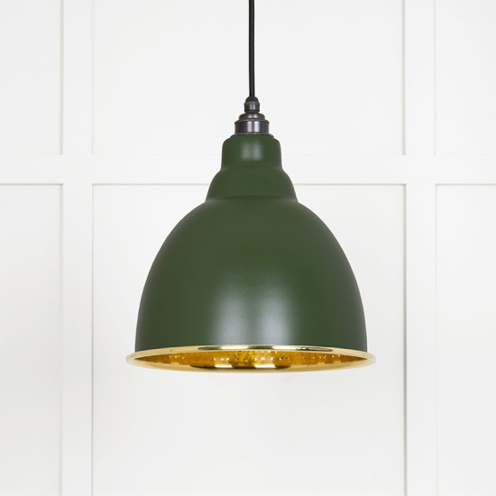 Hammered Brass Brindley Pendant in Heath