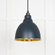 Hammered Brass Brindley Pendant in Soot