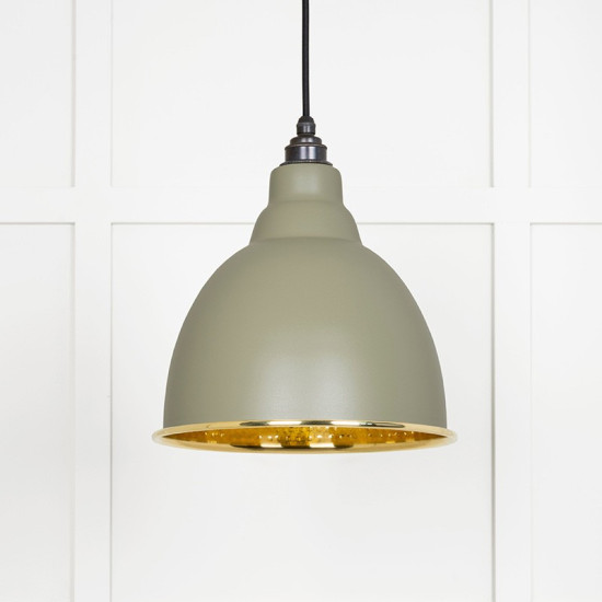 Hammered Brass Brindley Pendant in Tump