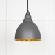 Hammered Brass Brindley Pendant in Bluff