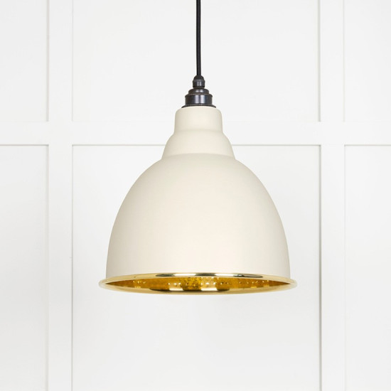 Hammered Brass Brindley Pendant in Teasel