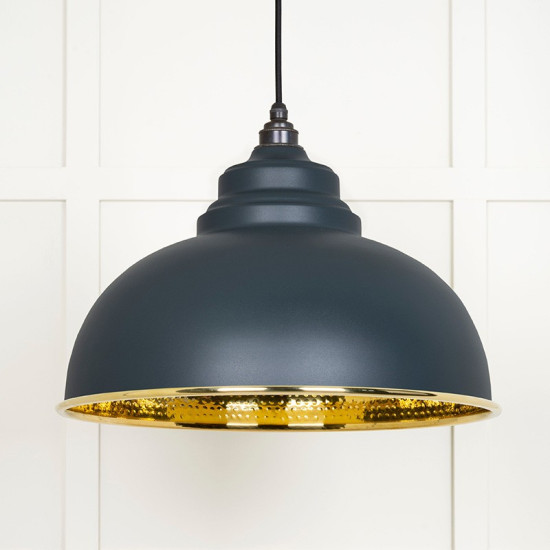 Hammered Brass Harborne Pendant in Soot