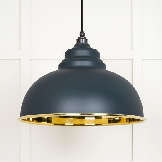 Smooth Brass Harborne Pendant in Soot