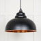 Hammered Copper Harborne Pendant in Elan Black