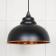 Hammered Copper Harborne Pendant in Elan Black