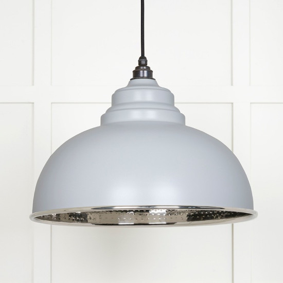 Hammered Nickel Harborne Pendant in Birch