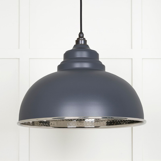 Hammered Nickel Harborne Pendant in Slate