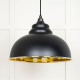 Hammered Brass Harborne Pendant in Elan Black