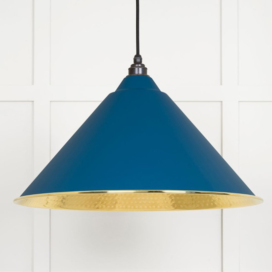 Hammered Brass Hockley Pendant in Upstream
