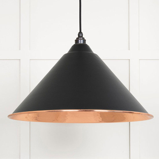 Hammered Copper Hockley Pendant in Elan Black