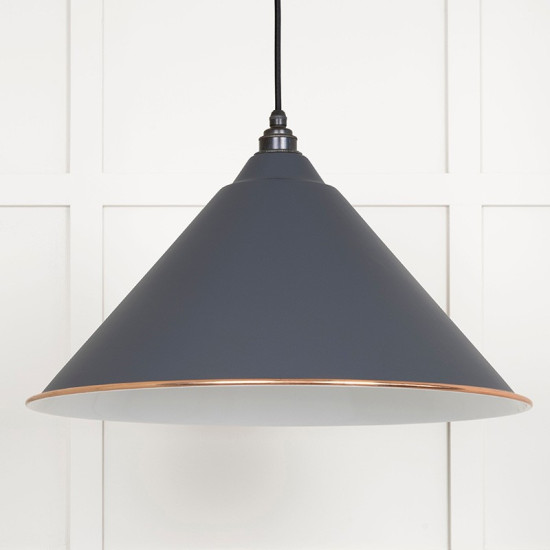 White Gloss Hockley Pendant in Slate