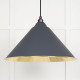 Smooth Brass Hockley Pendant in Slate