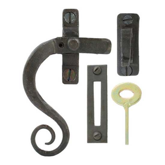 Blacksmith Beeswax Curved Lockable Monkeytail Casement Fastener