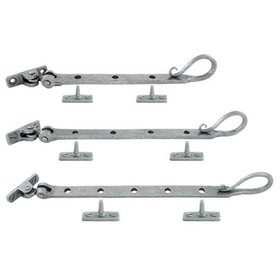 Blacksmith Pewter Patina Shepherd's Crook Casement Stay