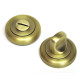 Bathroom Door Turn Knob with a Radius Edge Rose  - Matt Antique Brass Finish