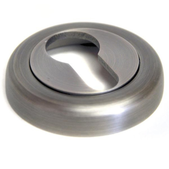 Euro Escutcheon with a Radius Edge Rose - Matt Gun Metal Finish