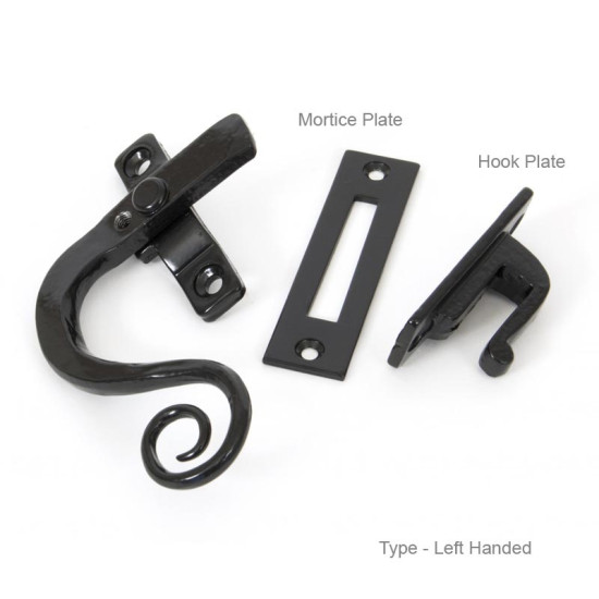Traditional Blacksmith Curved Lockable Monkeytail Casement Fastener