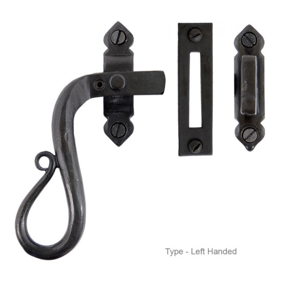 Blacksmith Beeswax Shepherd's Crook Lockable Casement Fastener